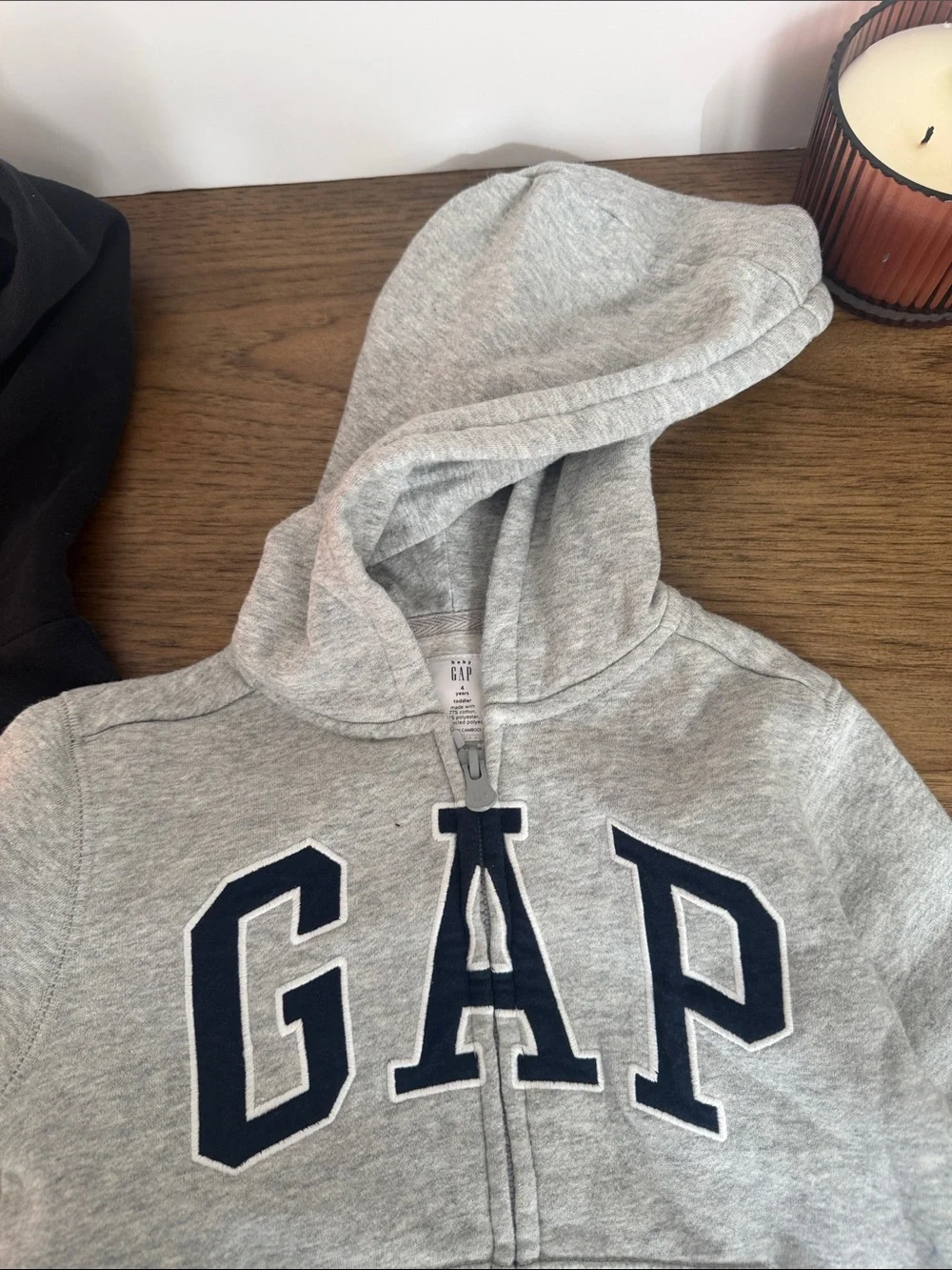 GAP Kids Black Pullover & Light Gray Zip Hoodie Set